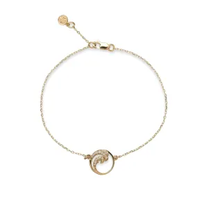 Adjustable 7-7.5" Nalu Bracelet in Gold with Diamonds