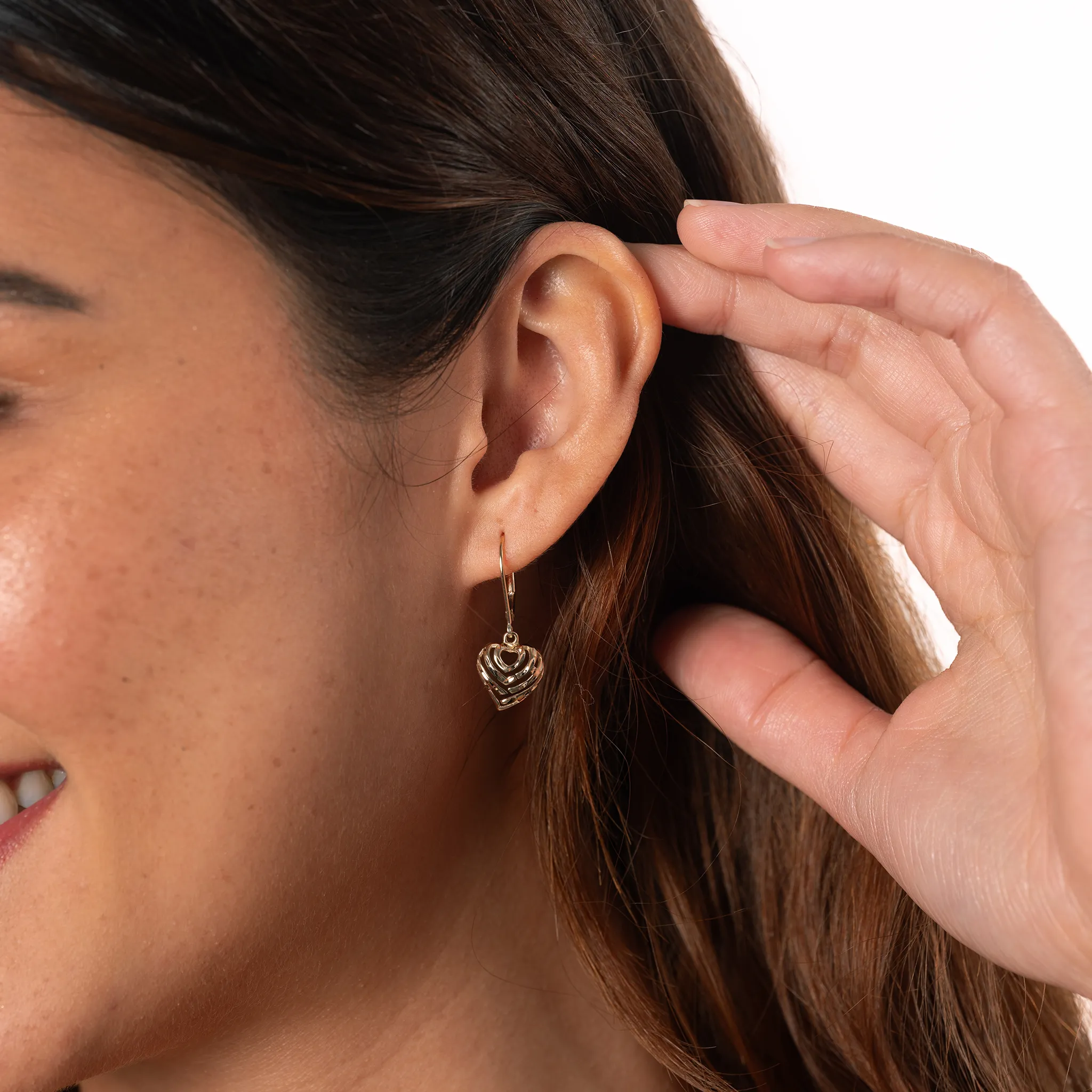Aloha Heart Earrings in Gold - 11mm