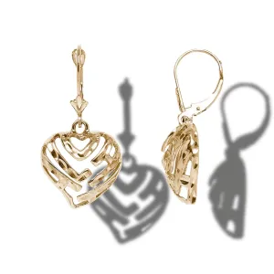 Aloha Heart Earrings in Gold - 15mm