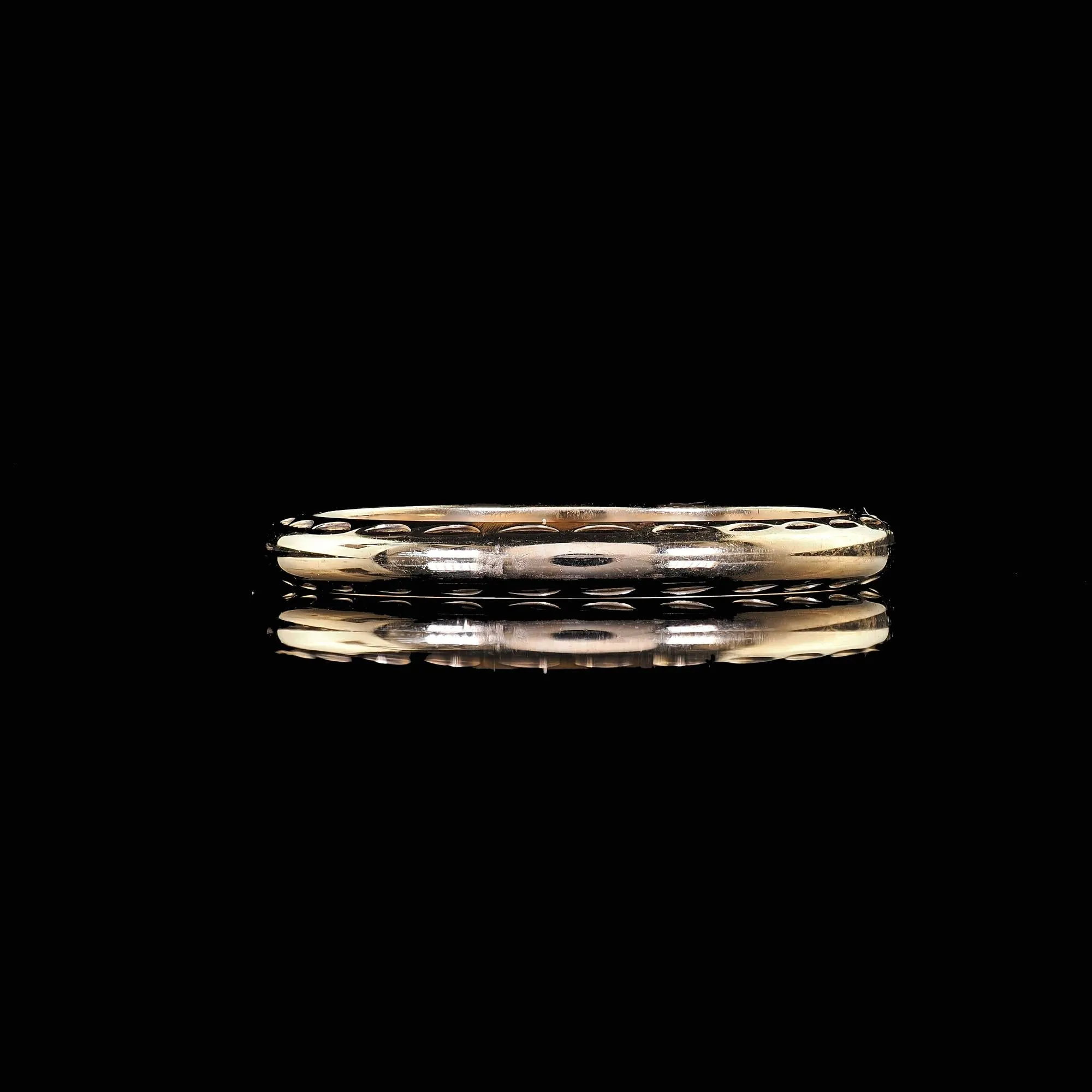 Antique Art Deco 14K Yellow Gold Engraved Classic Wedding Band - Size 6