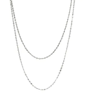 Art Deco 7.50 CTW Diamond Platinum 43 Inch Long Chain Link Necklace