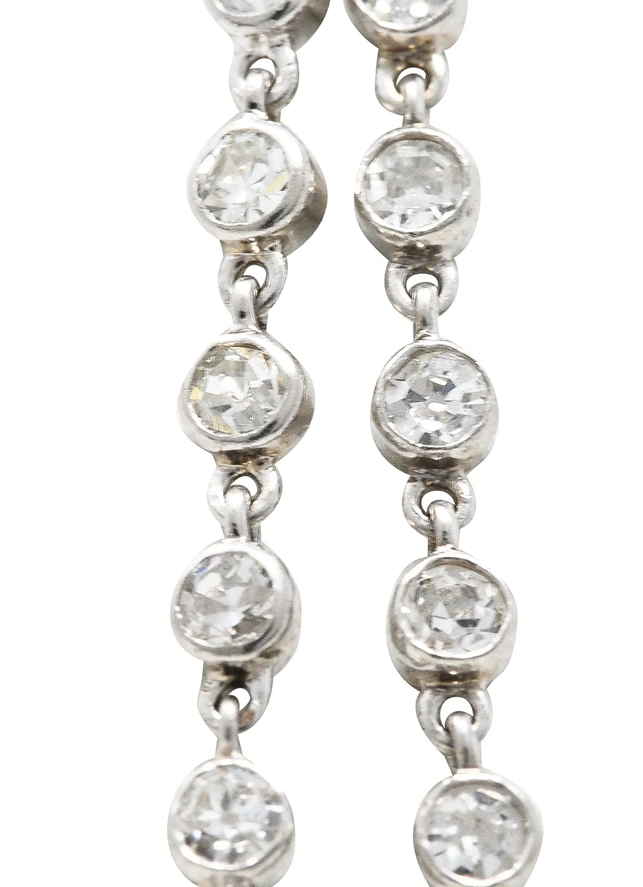 Art Deco 7.50 CTW Diamond Platinum 43 Inch Long Chain Link Necklace