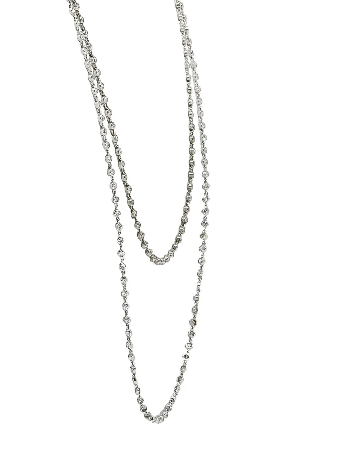 Art Deco 7.50 CTW Diamond Platinum 43 Inch Long Chain Link Necklace