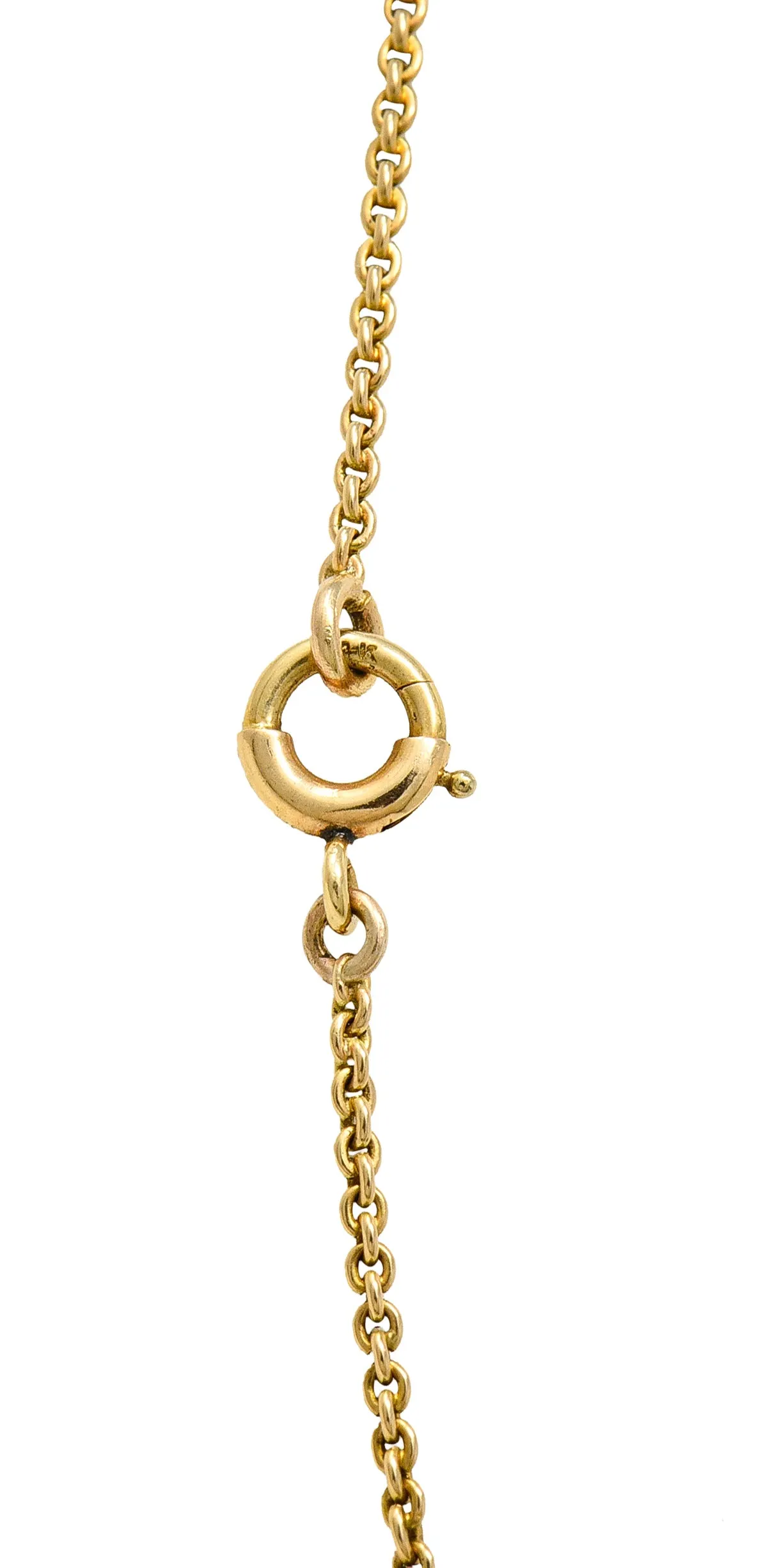 Art Nouveau 14 Karat Gold Amethyst Diamond Pearl Foliate Drop Pendant Necklace