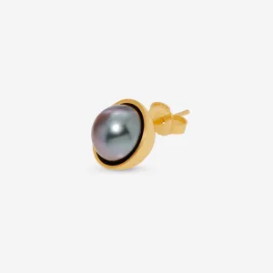 Assael 18K Gold Tahitian Natural Color Cultured Pearl Single Stud Earring EG-HYTH-1