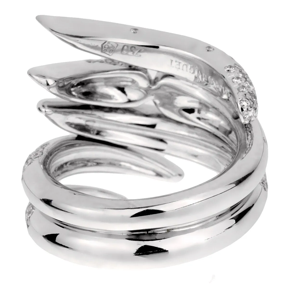 Audemars Piguet Diamond White Gold Cocktail Ring Sz 6 1/2