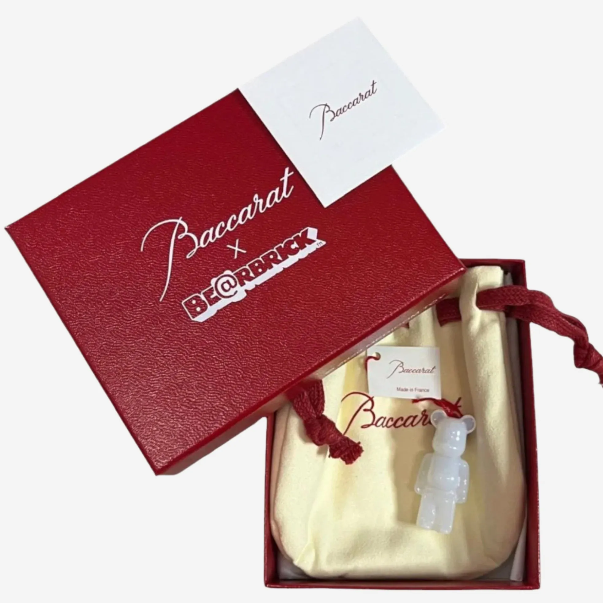 Baccarat Bearbrick Sterling Silver & White Crystal Pin 2814110