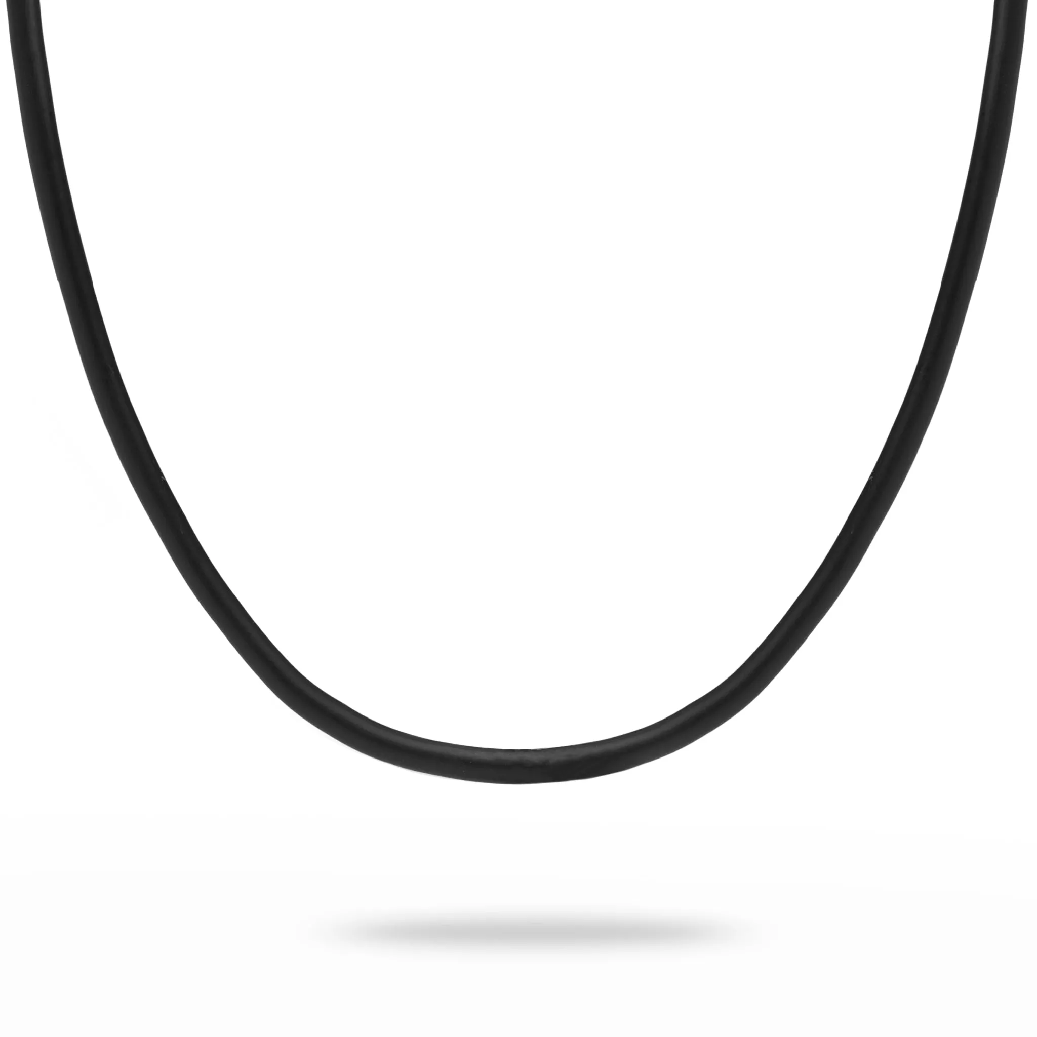 Black Rubber Cord Chain in Sterling Silver