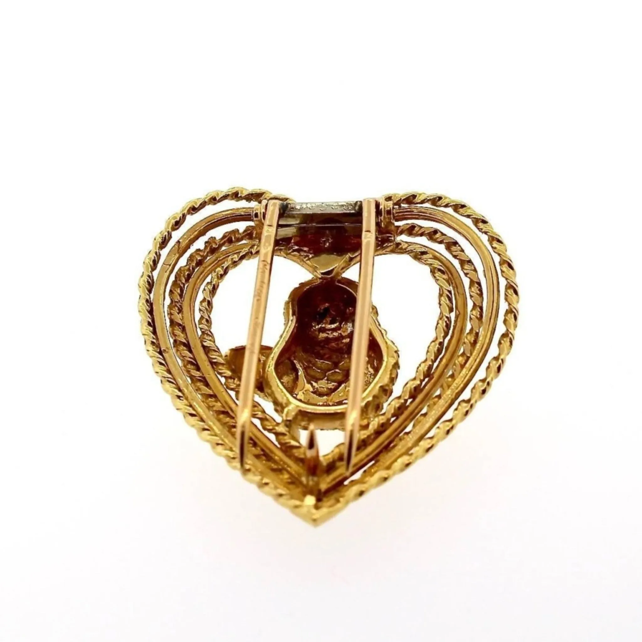 Cartier 1960s 18KT Yellow Gold Diamond Bird Brooch