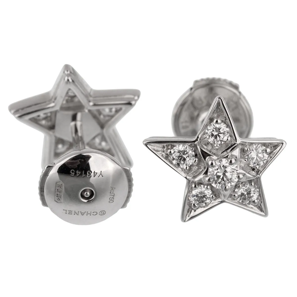Chanel Comete Diamond White Gold Earrings