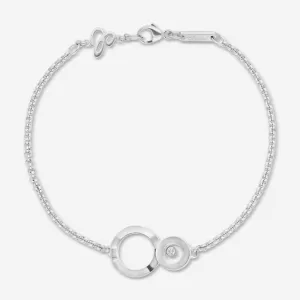 Chopard Happy 8 18K White Gold Diamond Chain Bracelet 859209-1001