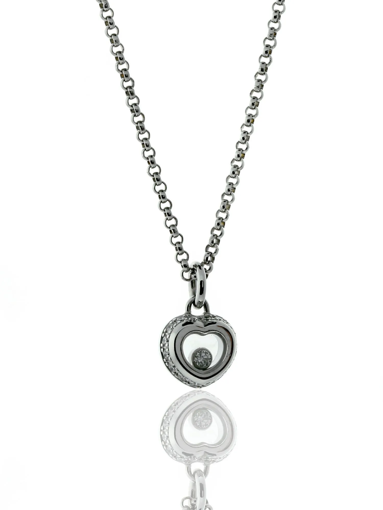 Chopard Happy Diamond Heart 18k White Gold Necklace 799008-1001
