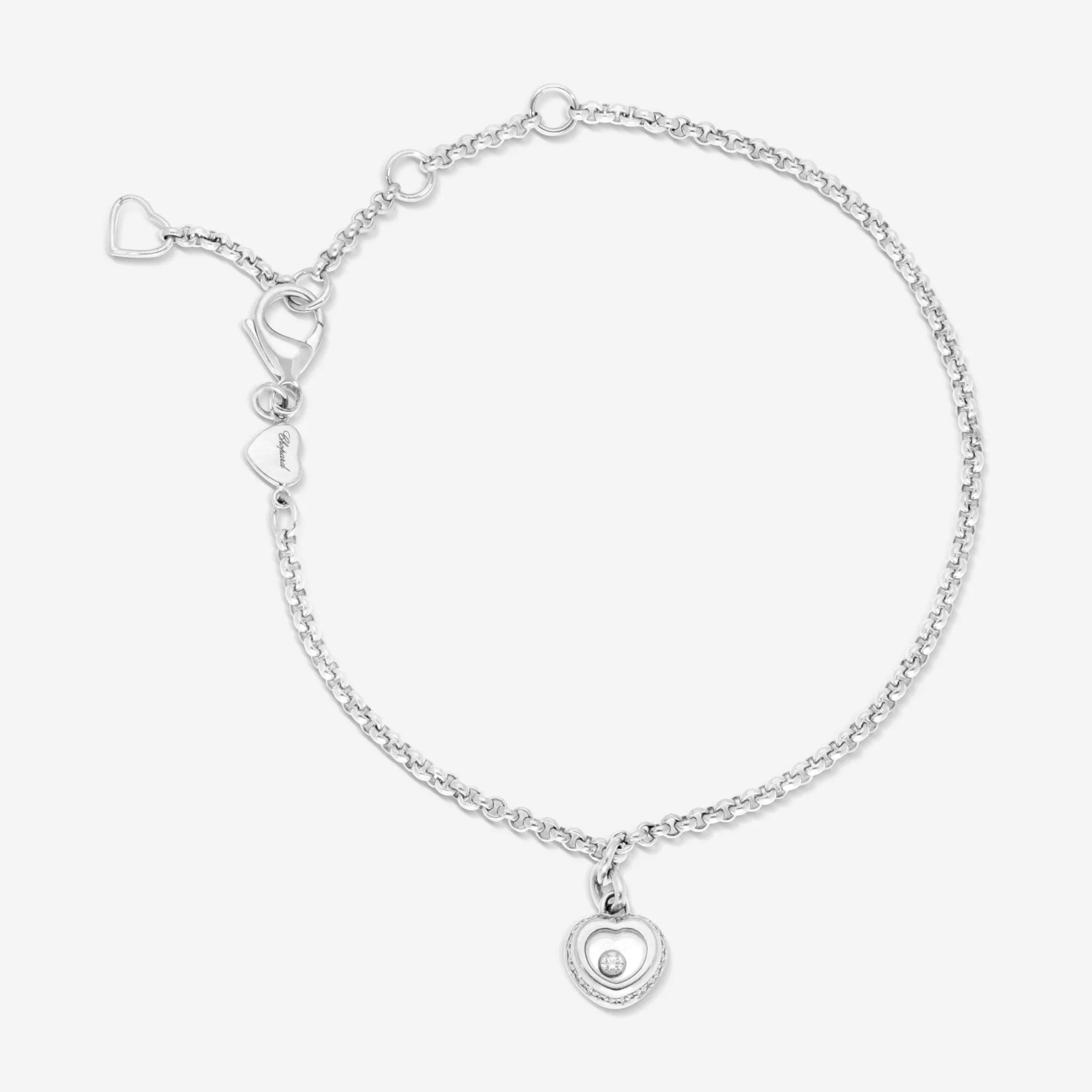 Chopard Happy Diamonds 18K White Gold Diamond Chain Bracelet 859008-1001