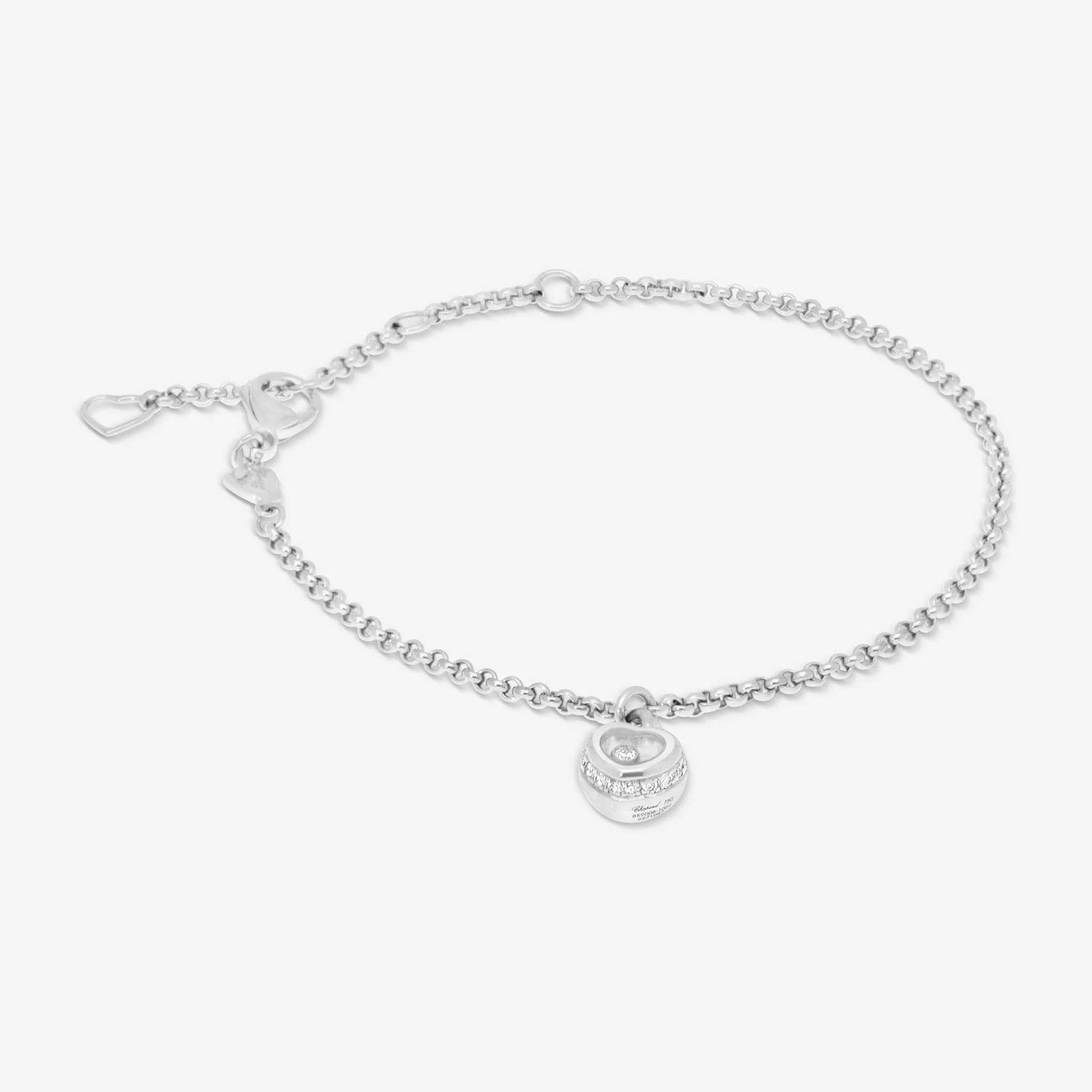 Chopard Happy Diamonds 18K White Gold Diamond Chain Bracelet 859008-1001