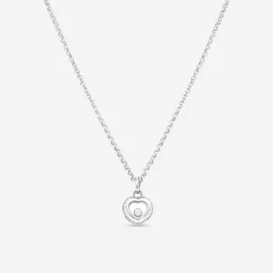 Chopard Happy Diamonds 18K White Gold Diamond Heart Pendant Necklace 799008-100