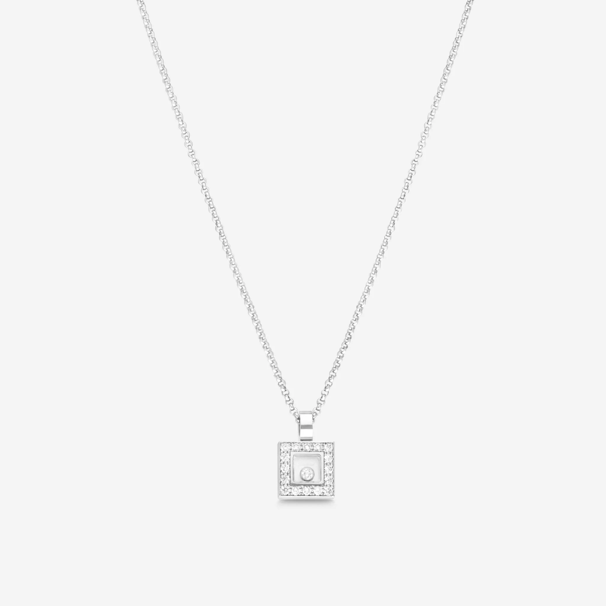Chopard Happy Diamonds 18K White Gold Diamond Pendant Necklace 792896-1001