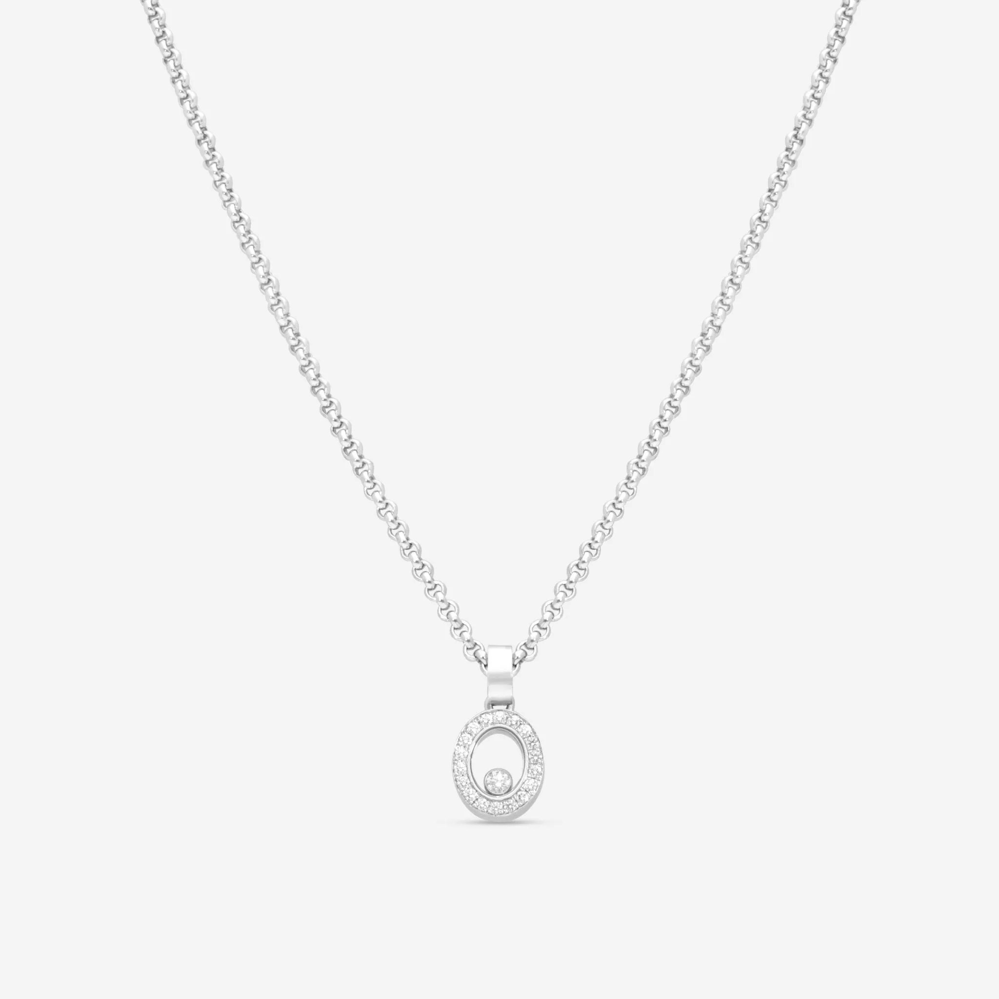 Chopard Happy Diamonds 18K White Gold Diamond Pendant Necklace 793087-1001