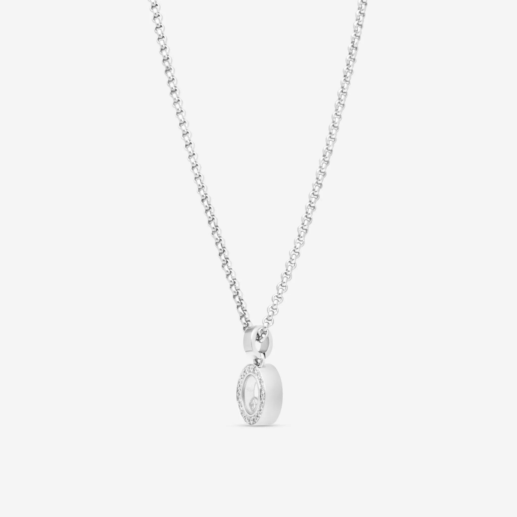 Chopard Happy Diamonds 18K White Gold Diamond Pendant Necklace 793087-1001
