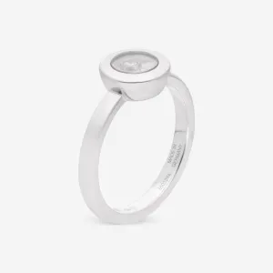 Chopard Happy Diamonds Icons 18K White Gold Diamond Ring Size 7.25  82A017-1112