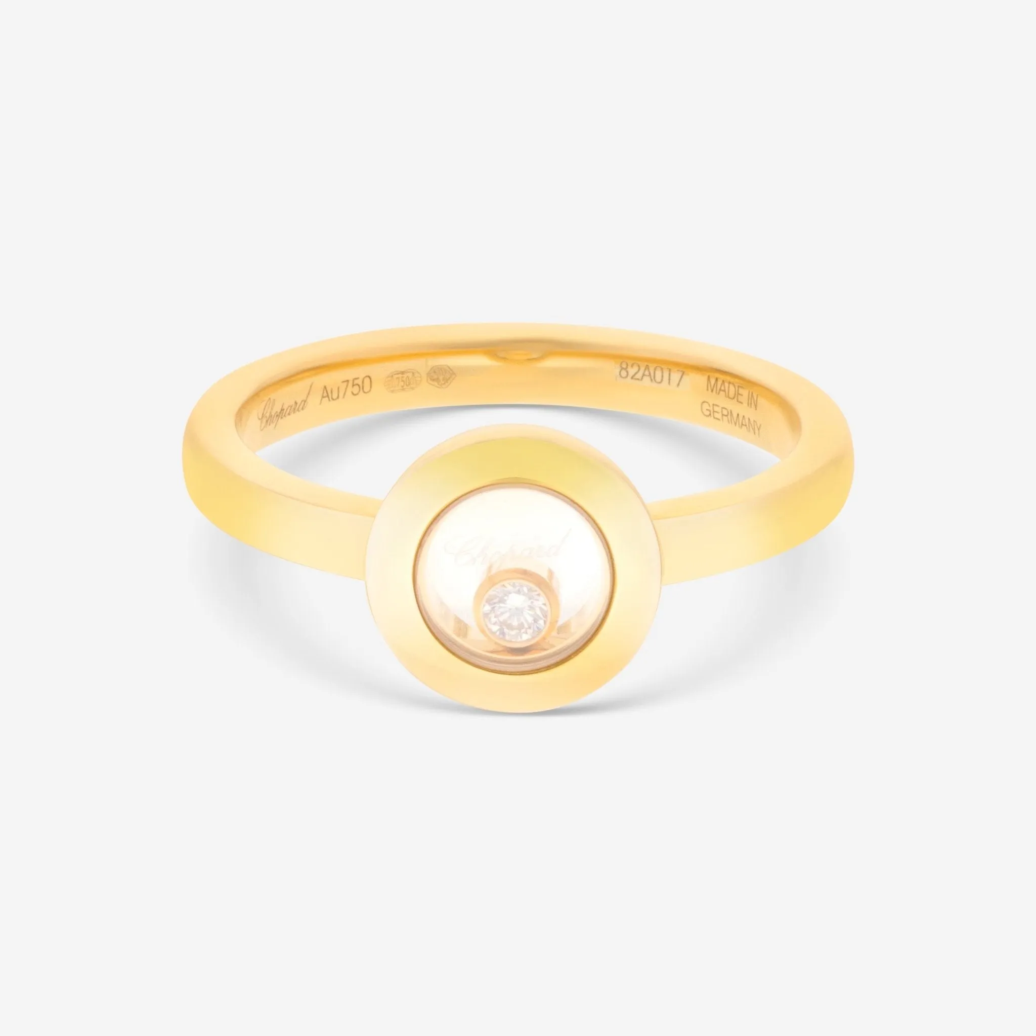 Chopard Happy Diamonds Icons 18K Yellow Gold Diamond Ring Sz. 7.25 82A017-0112