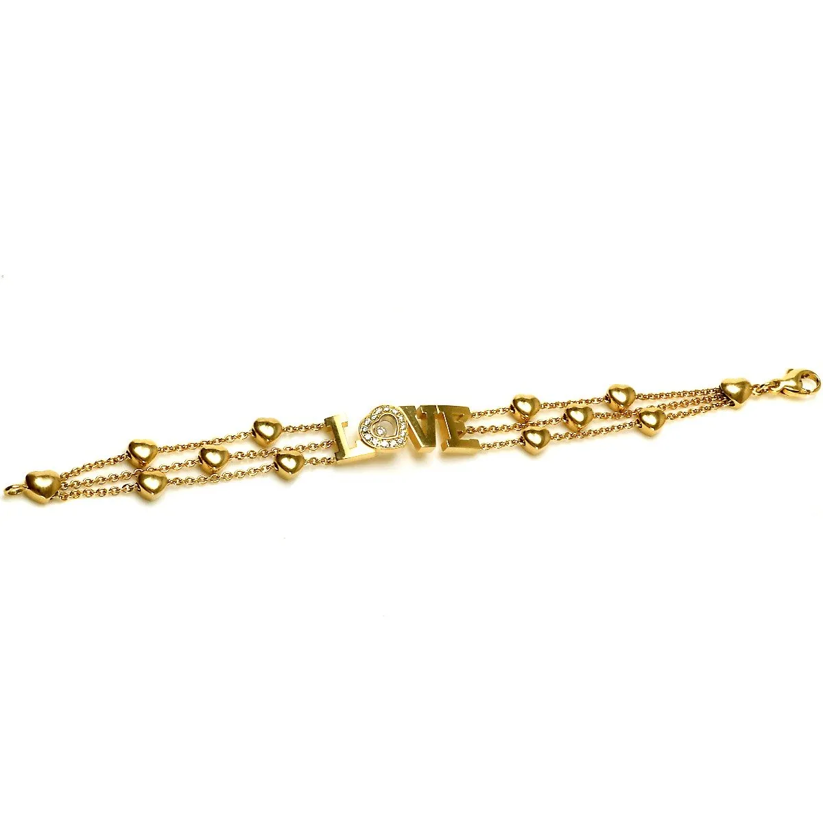 Chopard Love Happy Diamond 18k Yellow Gold Heart Bracelet
