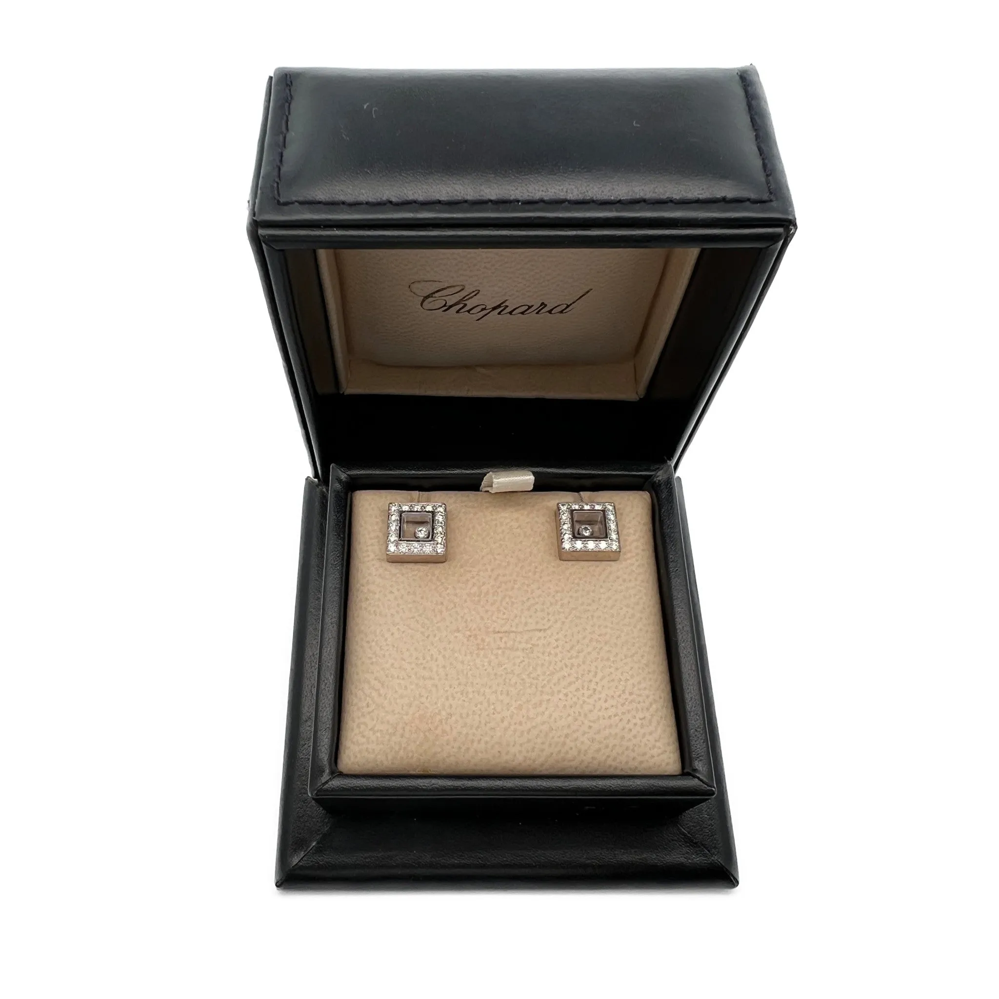 Chopard Post-1980s 18KT White Gold Diamond Happy Diamond Earrings