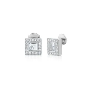 Chopard Post-1980s 18KT White Gold Diamond Happy Diamond Earrings