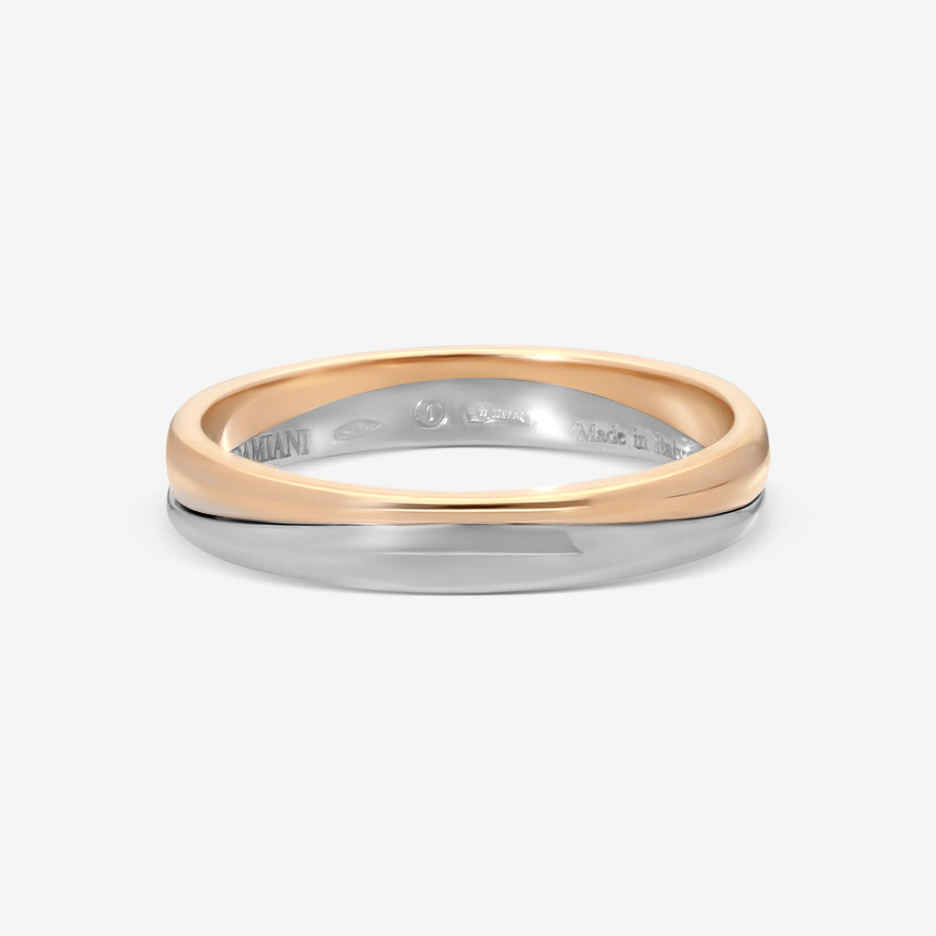 Damiani 18K Rose Gold and 18K White Gold, Diamond Band Ring Sz. 7 20048877