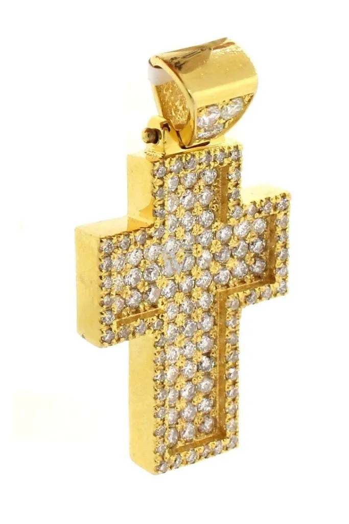 Diamond Cross Pendent 2.40ct 14K Gold