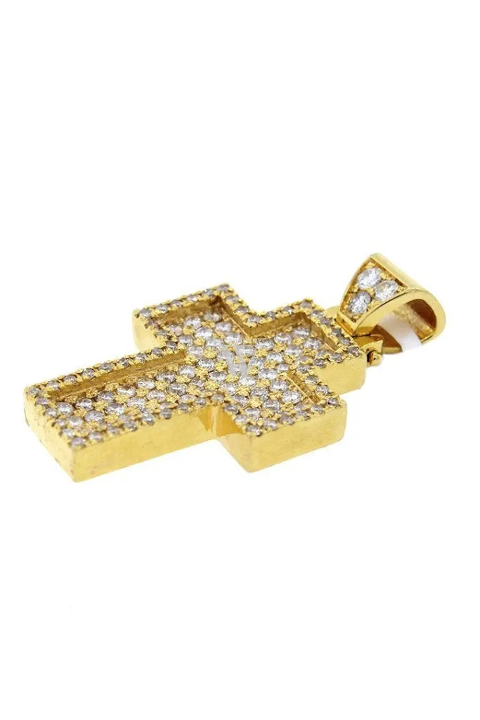 Diamond Cross Pendent 2.40ct 14K Gold