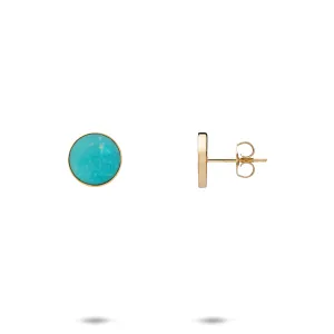 Eclipse Turquoise Earrings in Gold - 9mm