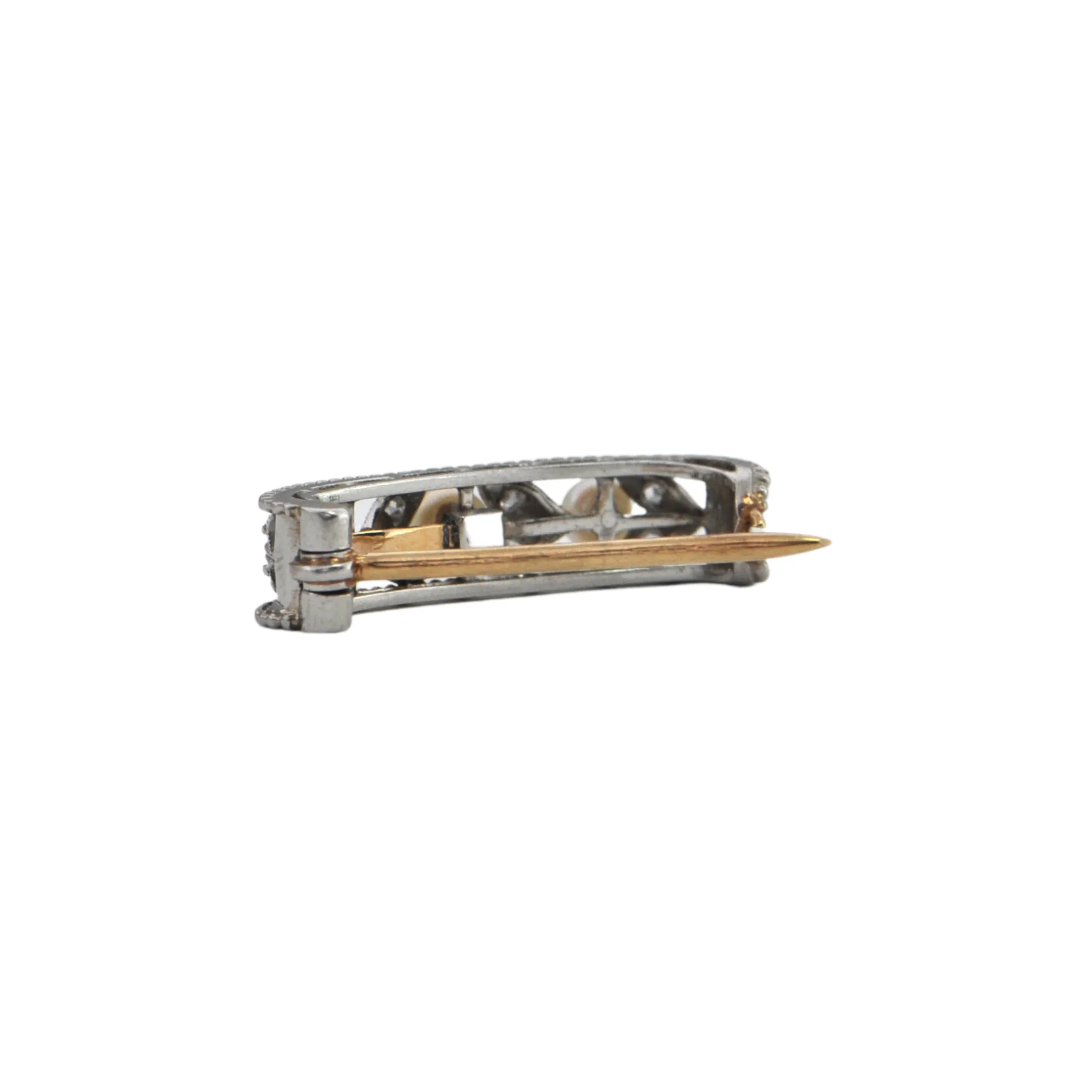 Edwardian Pearl and Diamond 18k Gold Pearl Shortener