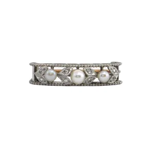 Edwardian Pearl and Diamond 18k Gold Pearl Shortener
