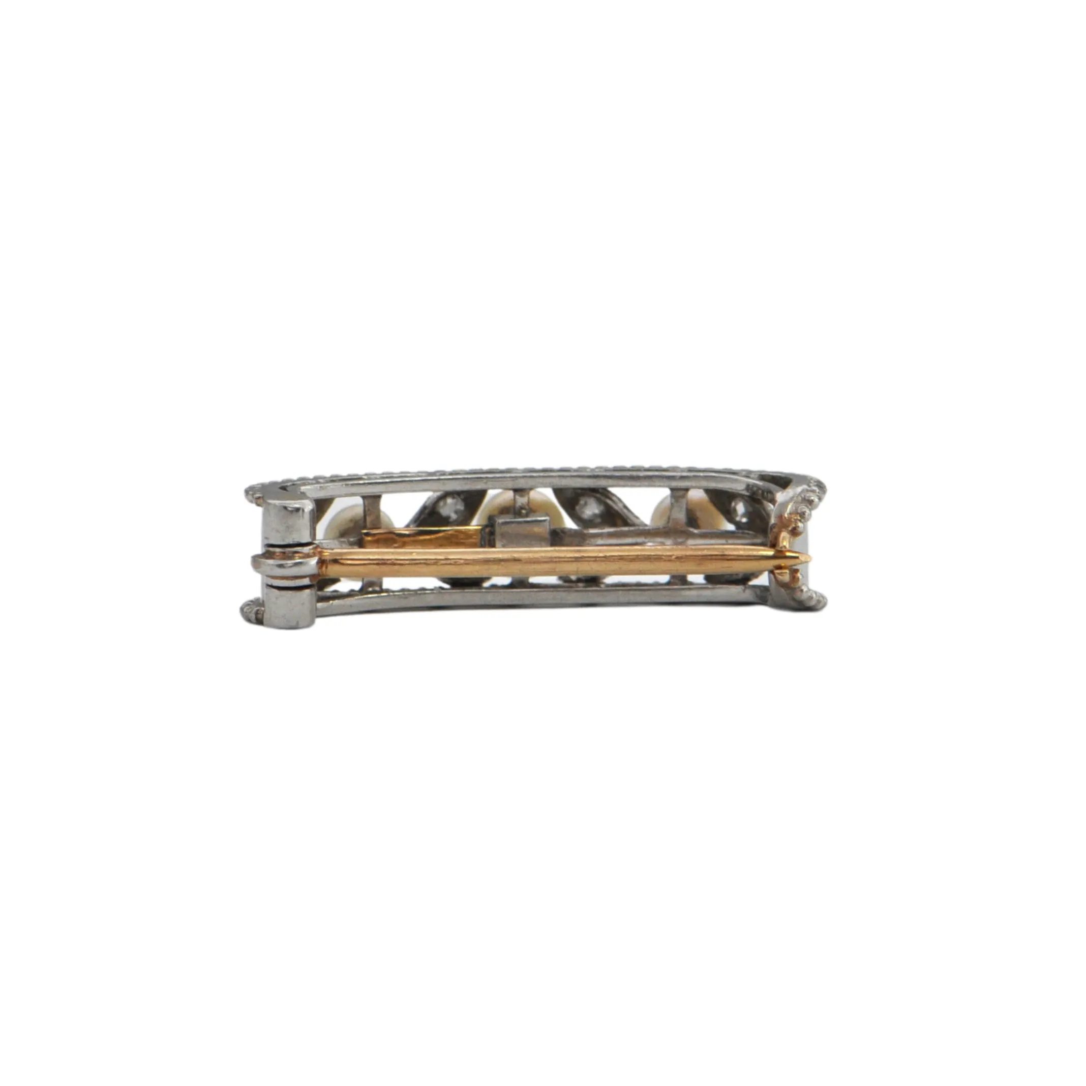 Edwardian Pearl and Diamond 18k Gold Pearl Shortener