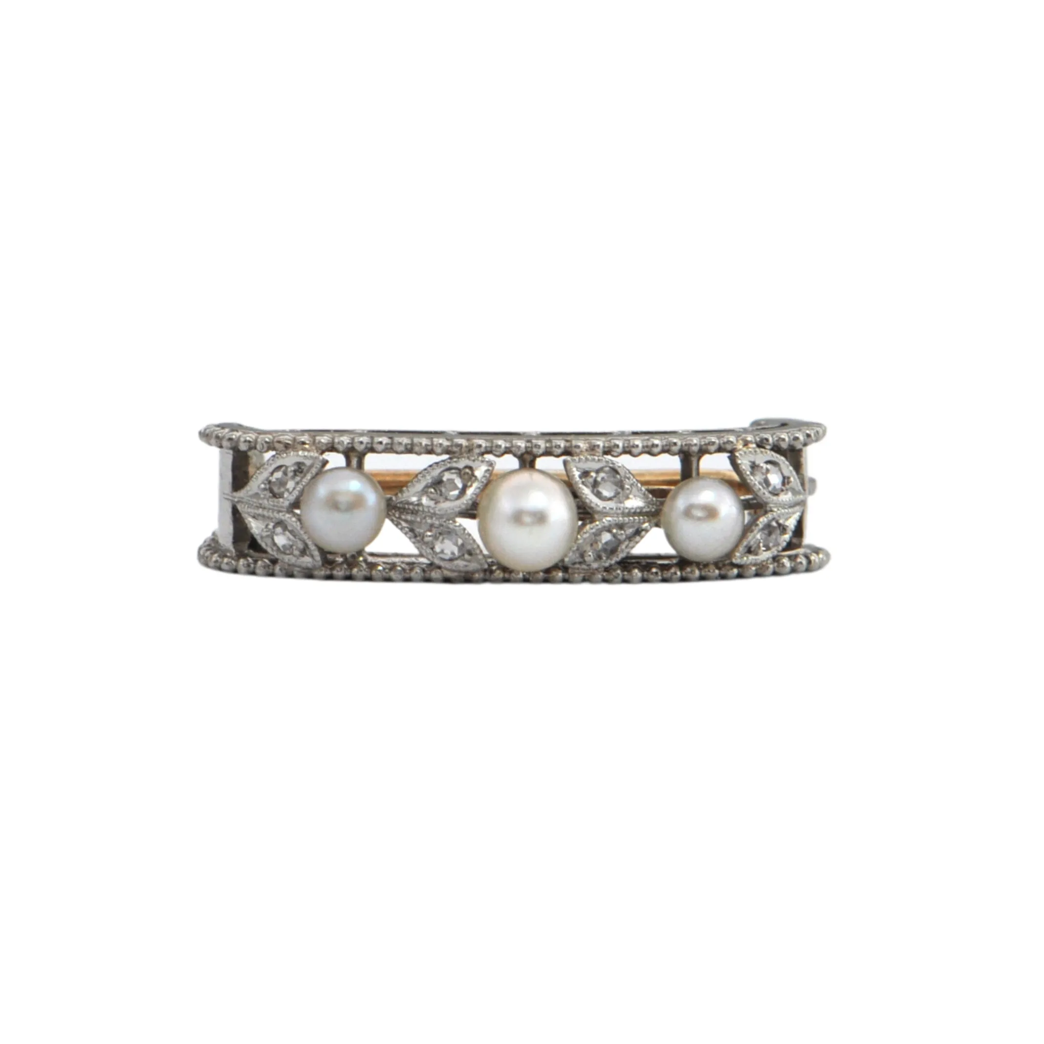 Edwardian Pearl and Diamond 18k Gold Pearl Shortener