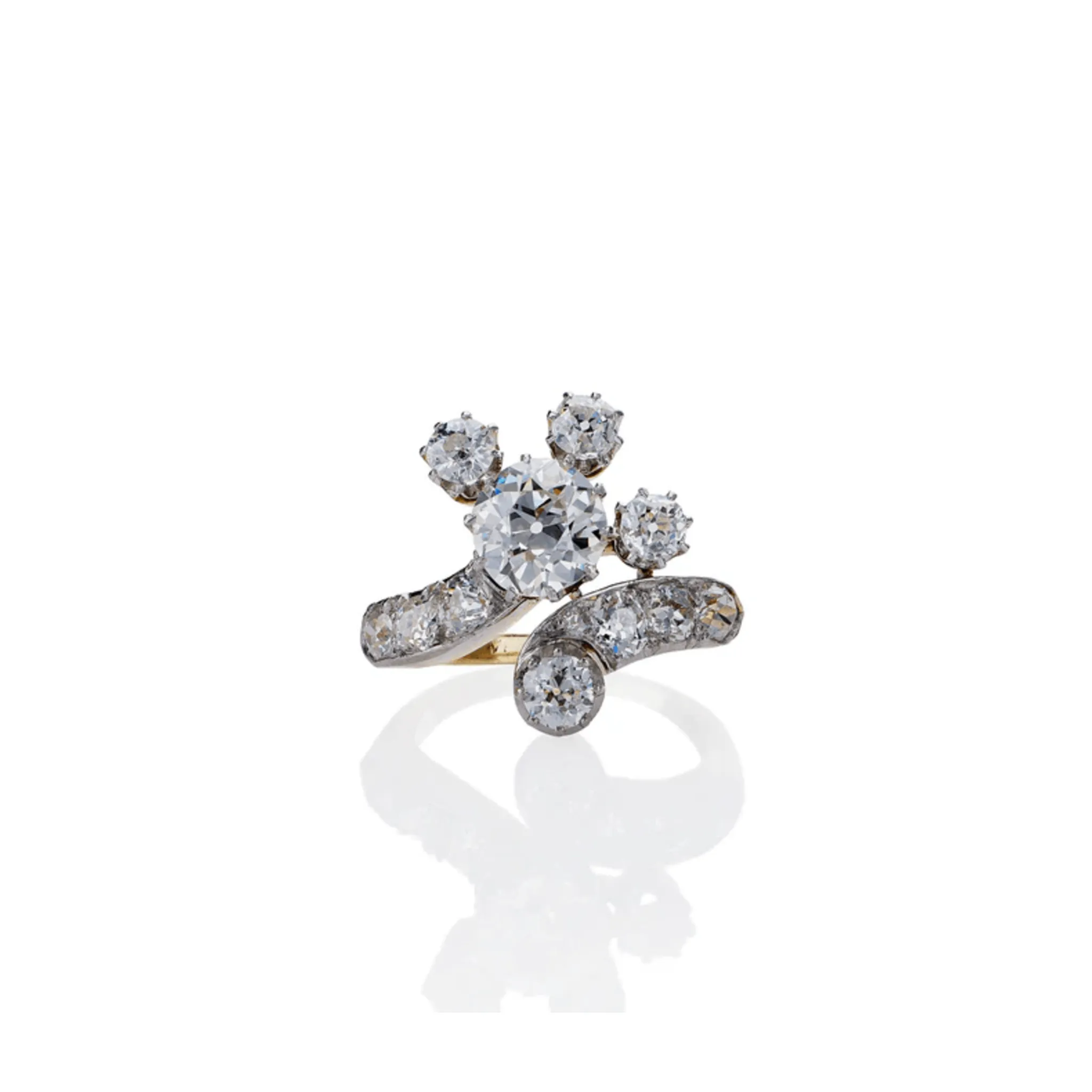 Edwardian Platinum & 18KT Yellow Gold Diamond Ring