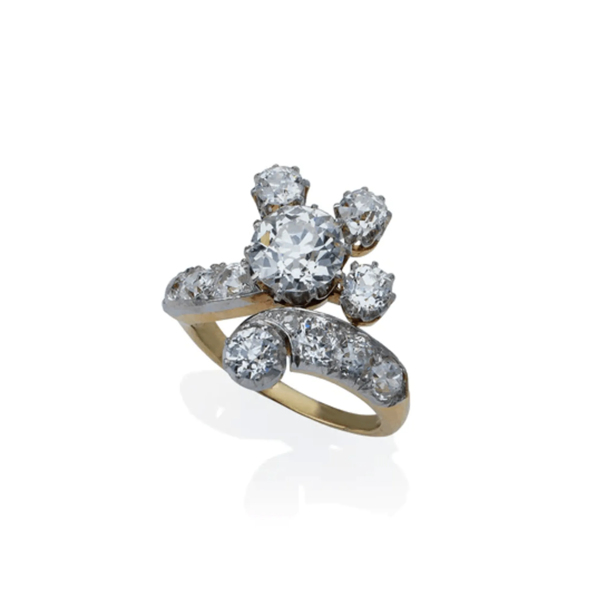 Edwardian Platinum & 18KT Yellow Gold Diamond Ring