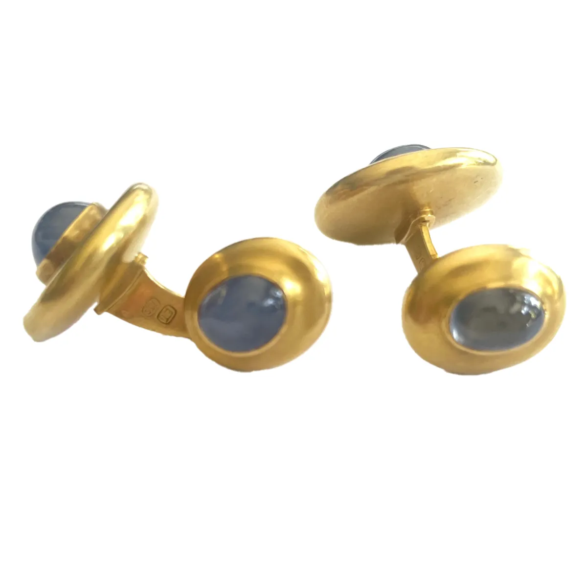 Elisabeth Treskow German 1950s 18KT Yellow Gold Sapphire Cufflinks