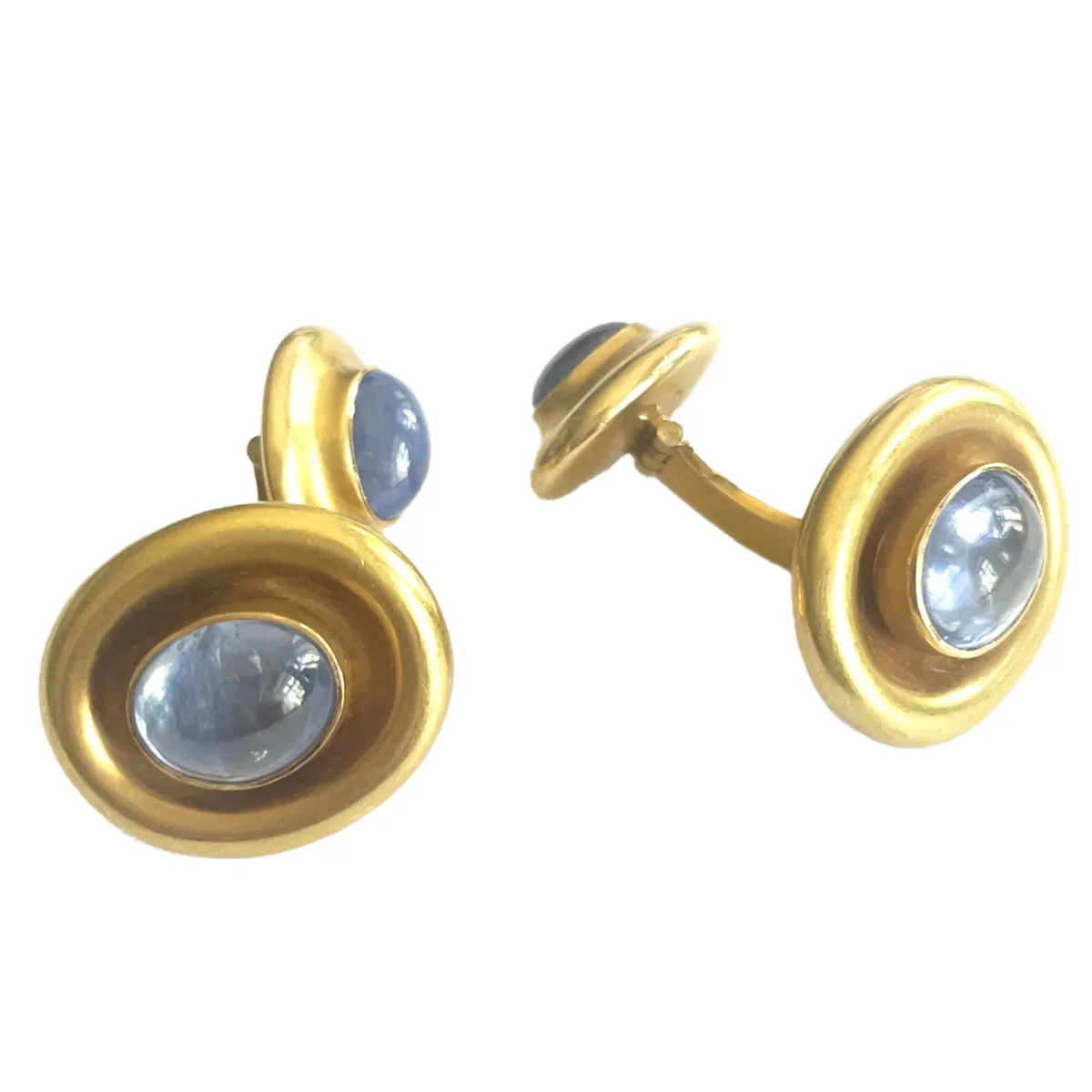 Elisabeth Treskow German 1950s 18KT Yellow Gold Sapphire Cufflinks