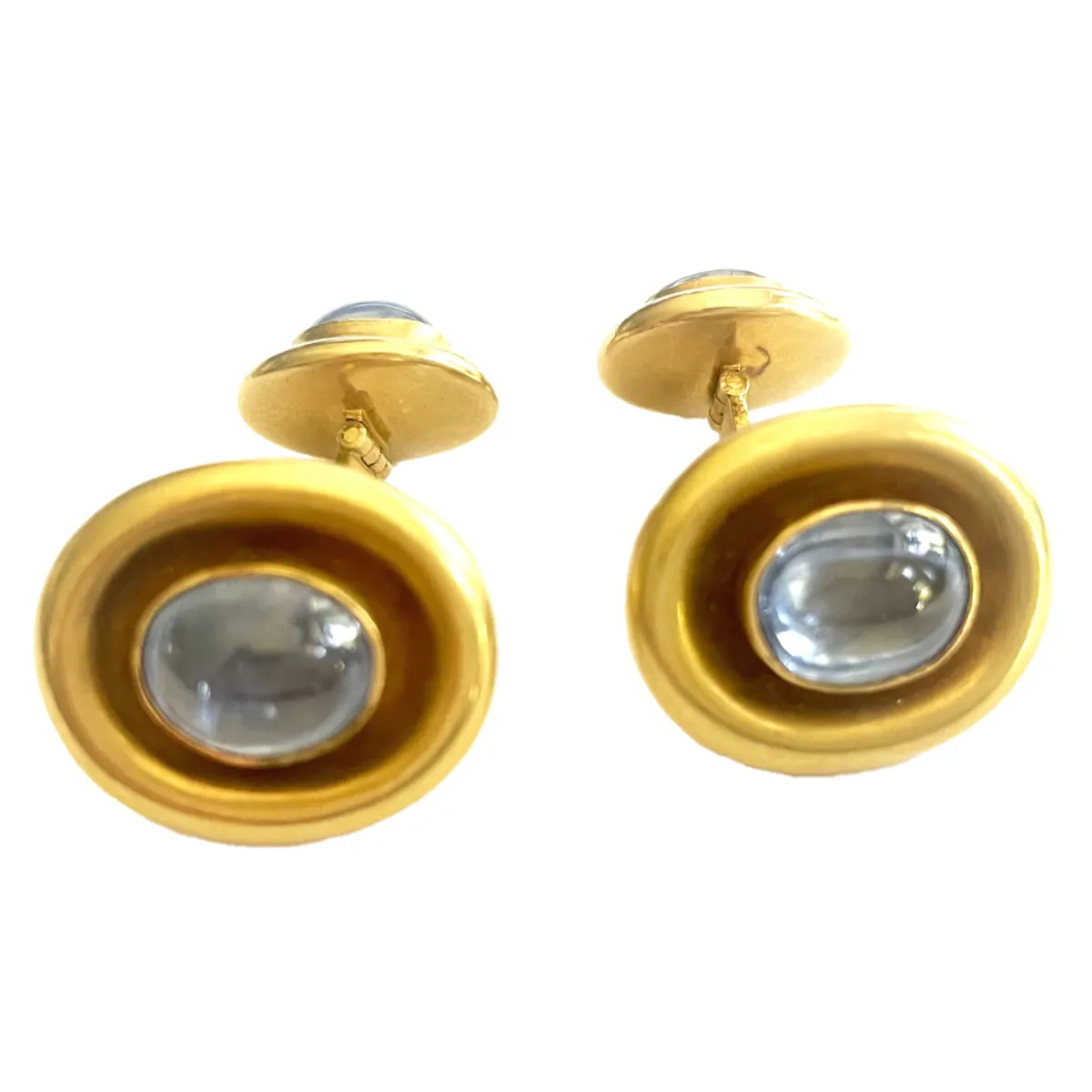 Elisabeth Treskow German 1950s 18KT Yellow Gold Sapphire Cufflinks