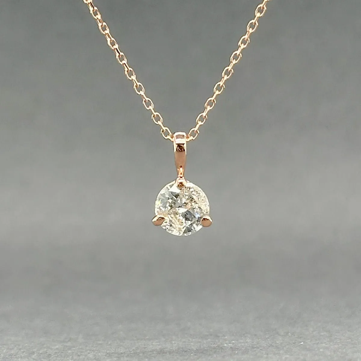 Estate 14K R Gold 0.50ct J/I1 Diamond Pendant