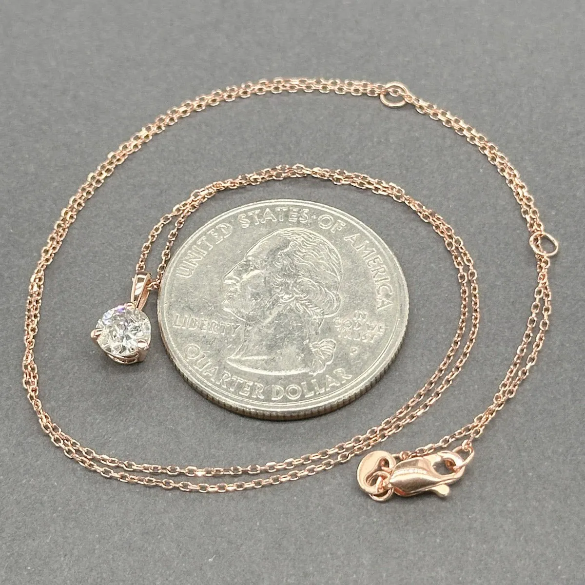 Estate 14K R Gold 0.50ct J/I1 Diamond Pendant