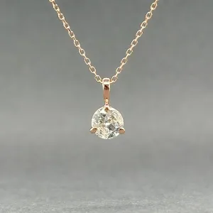 Estate 14K R Gold 0.50ct J/I1 Diamond Pendant