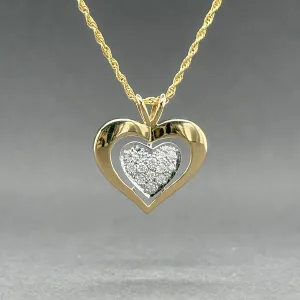 Estate 14K TT Gold 0.17ctw Diamond Heart Pendant