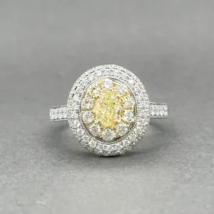 Estate 14K TT Gold 1.37ctw Fancy Yellow-G-L/VS1-SI2 Diamond Ring