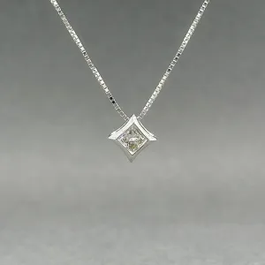Estate 14K W Gold 0.17ct G-H/SI2 Diamond Pendant