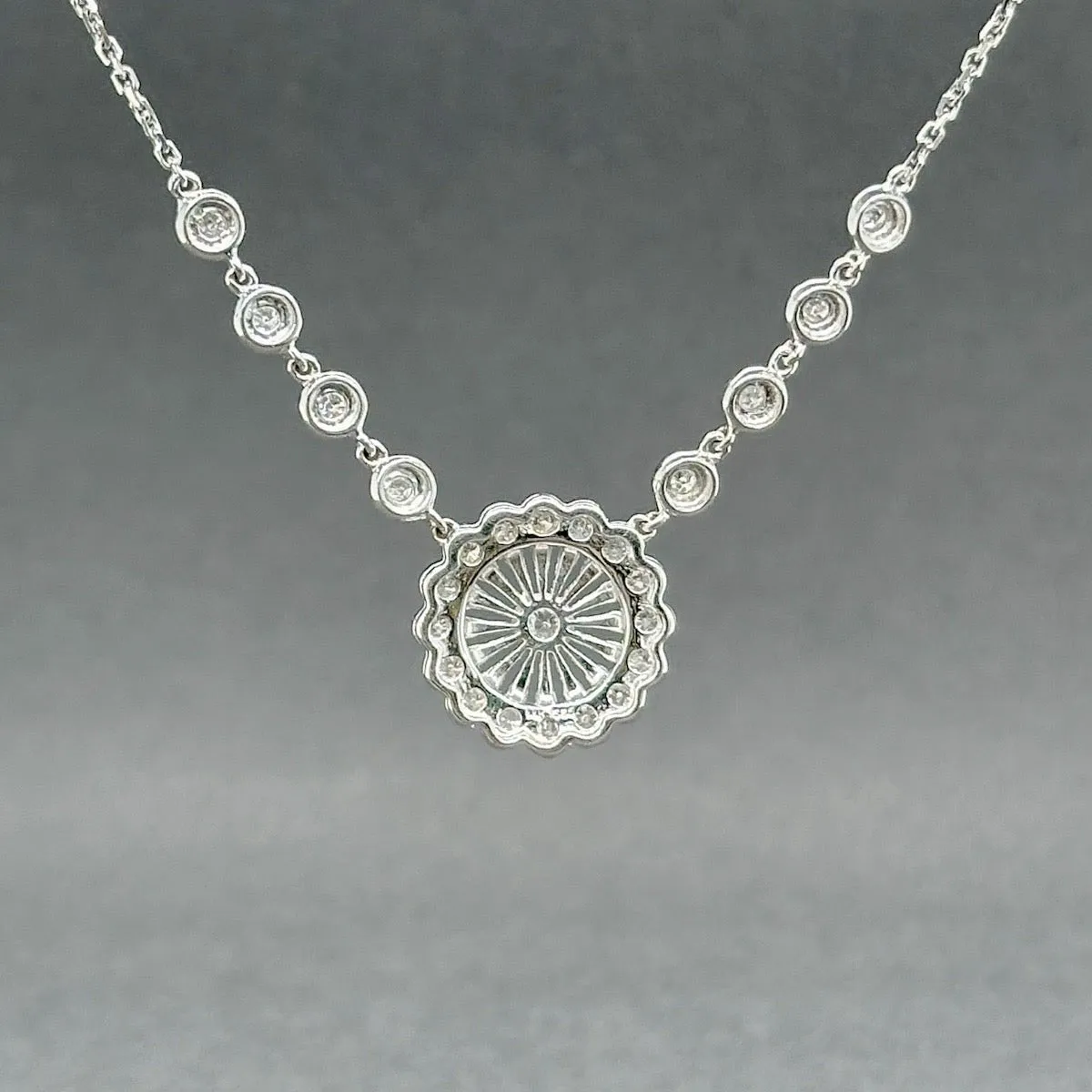 Estate 14K W Gold 0.22ctw Diamond Cluster Pendant