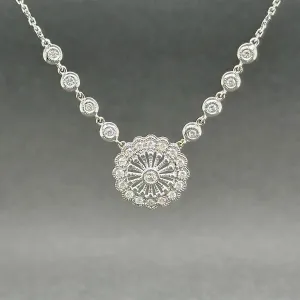 Estate 14K W Gold 0.22ctw Diamond Cluster Pendant