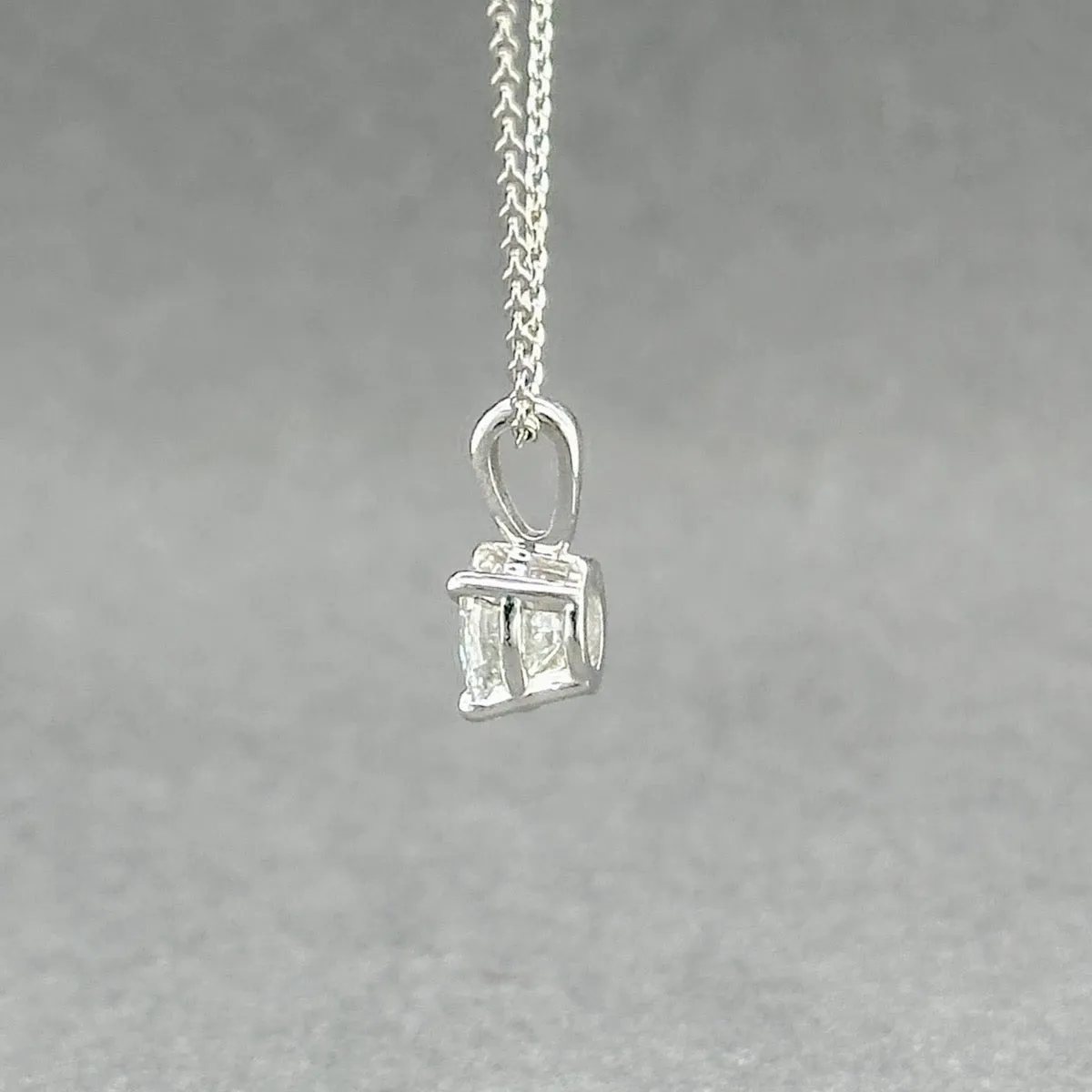Estate 14K W Gold 0.74ct D/VS1 Diamond Pendant GIA