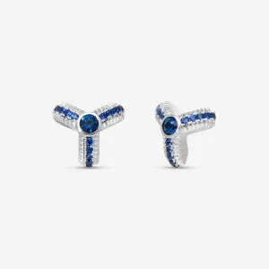 Faberg Colours of Love Trio 18K White Gold Blue Sapphire Fluted Stud Earrings 1556EA2793/3